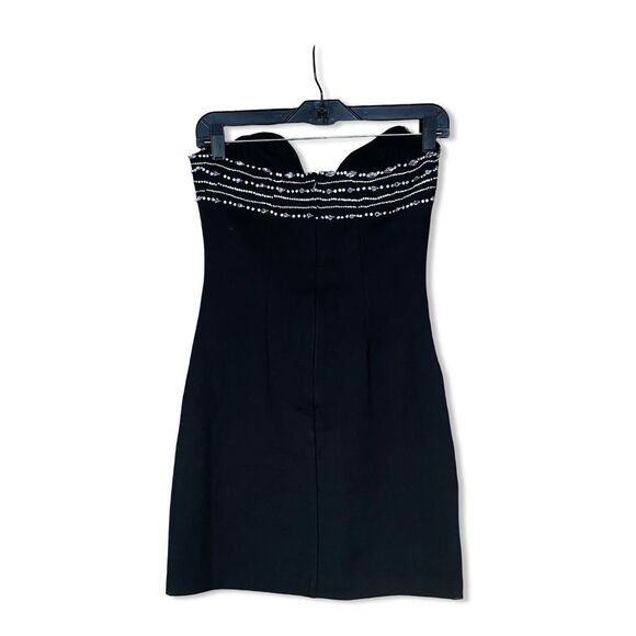 NWT NBD Dextra Embellished Mini Dress Black rhinestone strapless Revolve M - Picture 4 of 12